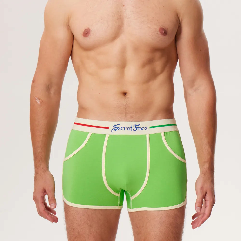 Secret Face Men's 5-Pack Vintage Boxer Briefs - Retro 60s Style, Stretch Cotton, Assorted Colors