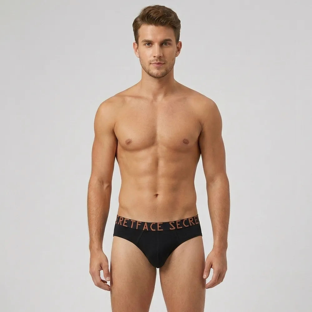 Secret Face Men's 5-Pack Color Block Briefs - Bold Contrast Colors, Stretch Cotton, Comfort Fit