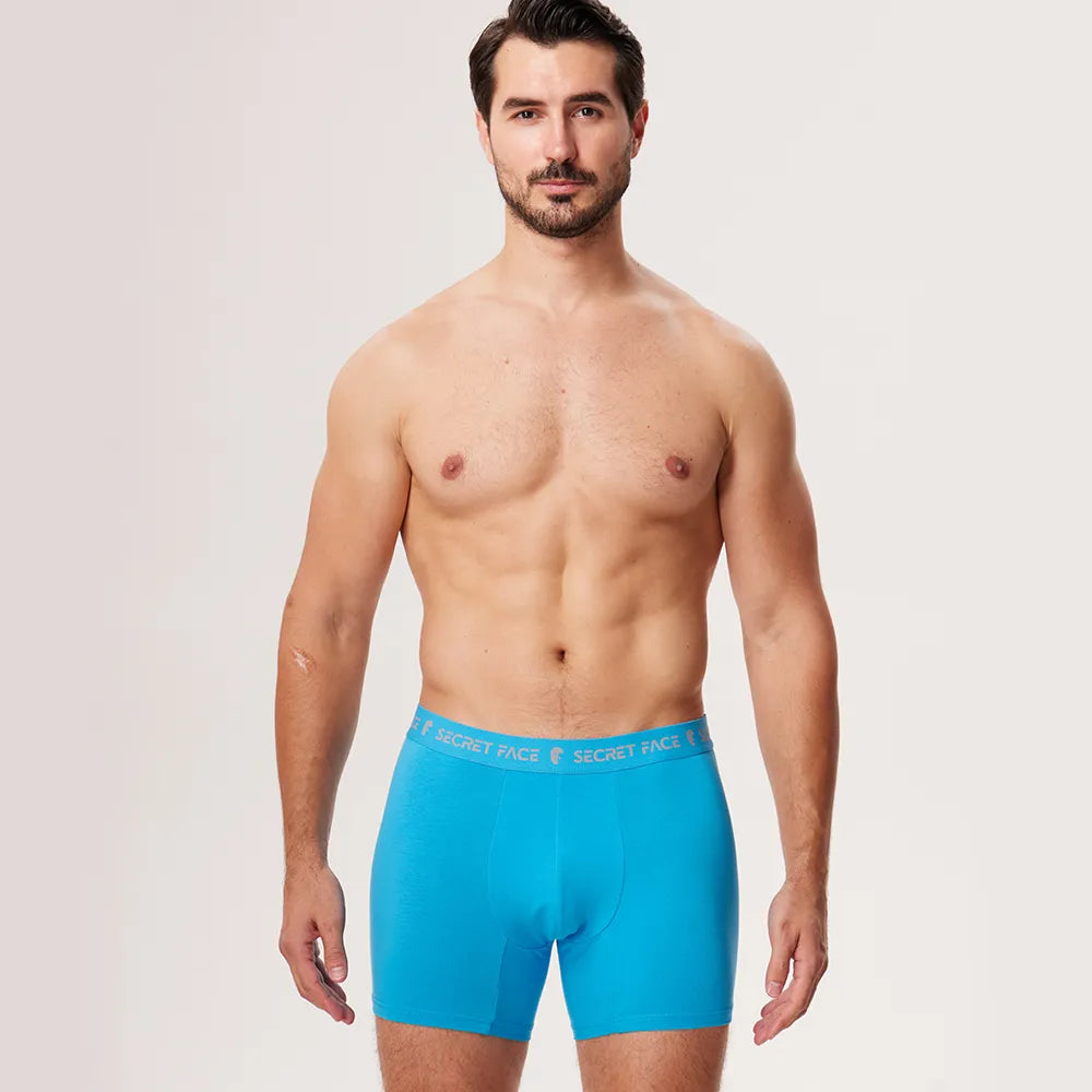 Secret Face Men's 5-Pack Ultra-Soft Boxer Briefs - Lightweight Stretch Cotton, Second Skin Feel, Assorted Colors