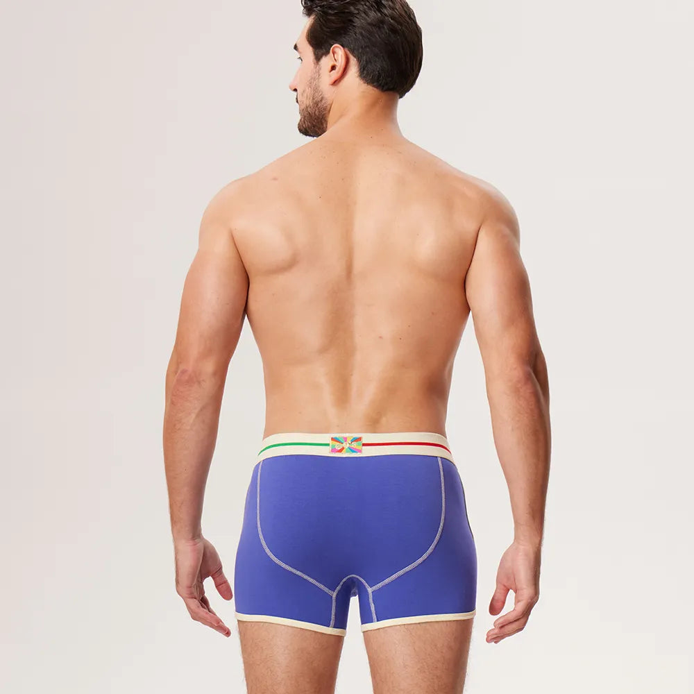 Secret Face Men's 5-Pack Vintage Boxer Briefs - Retro 60s Style, Stretch Cotton, Assorted Colors