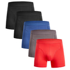 Secret Face Men's 5-Pack Premium Cotton Boxer Briefs - Stretchy, Tight Fit, Comfort & Durability