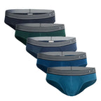 Secret Face Men's Premium Cotton Briefs 5-Pack - Classic Solids, Stretchy & Comfort Fit