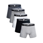 Secret Face Men's Boxer Briefs 5-Pack - Assorted Stripes & Solids, Soft Stretch Cotton, Comfort Fit