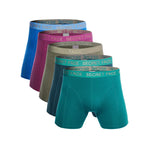 Secret Face Men's Stretch Cotton Boxer Briefs 5-Pack - Tight Fit, Flexible, Solid Colors