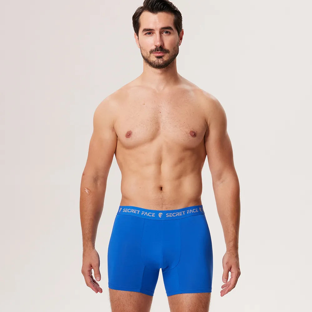 Secret Face Men's 5-Pack Ultra-Soft Boxer Briefs - Lightweight Stretch Cotton, Second Skin Feel, Assorted Colors