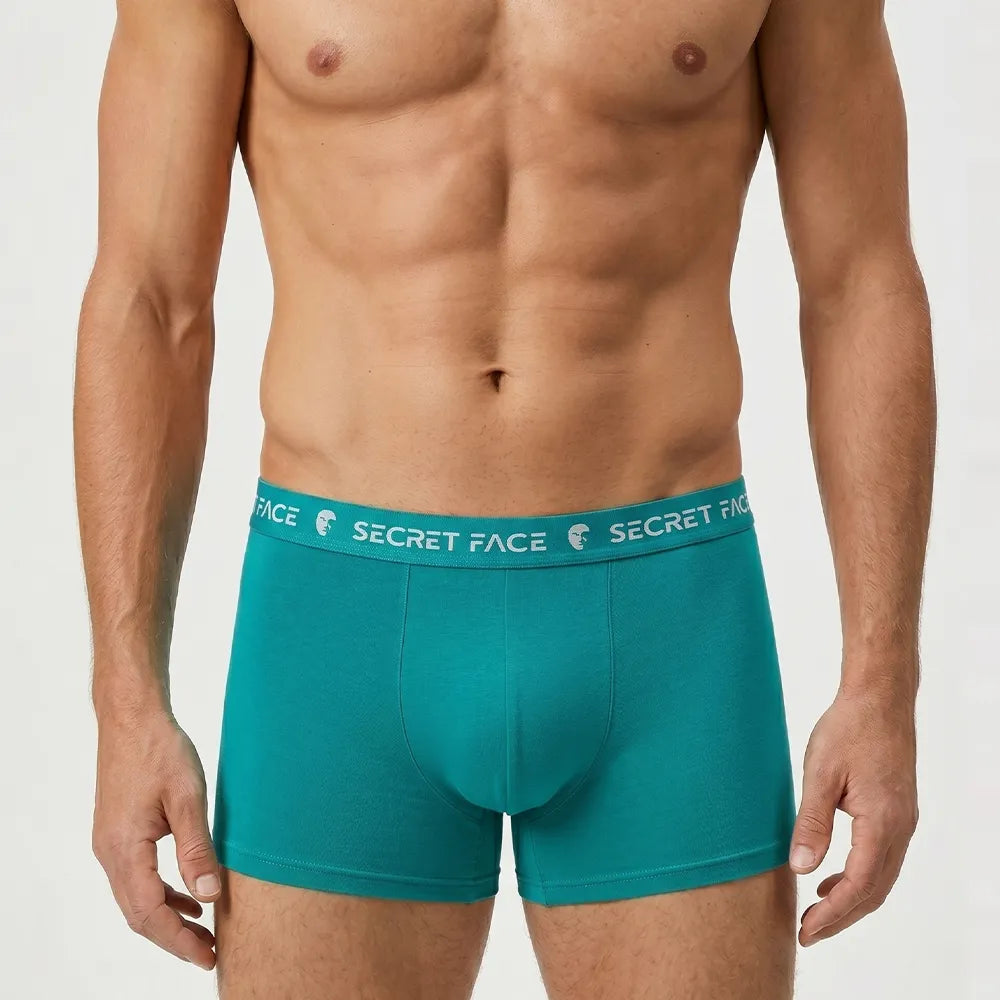 Secret Face Men's Super Comfort Trunks 5-Pack Stretch Light Cotton Underwear, Second Skin Feel