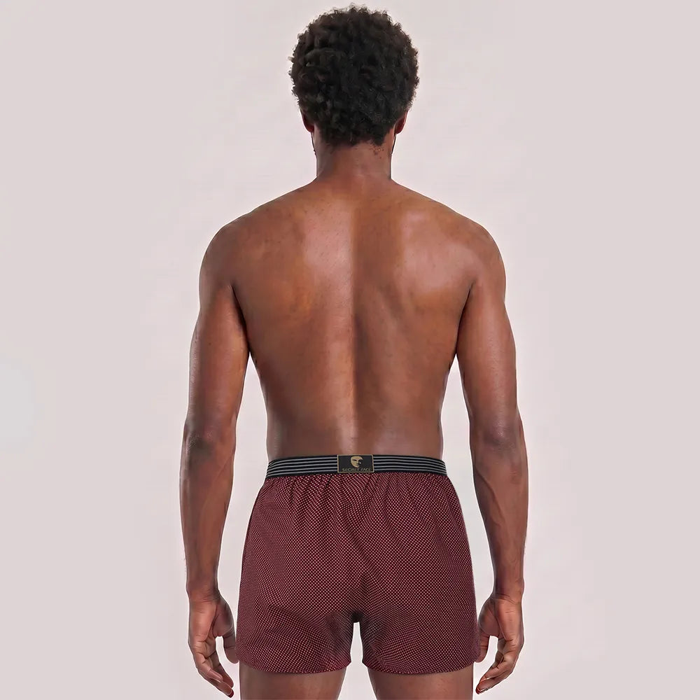 Secret Face Men's 3-Pack Woven Boxer Shorts - Soft Cotton, Loose Fit, Elastic Waistband, Assorted Animal & Plaid Prints