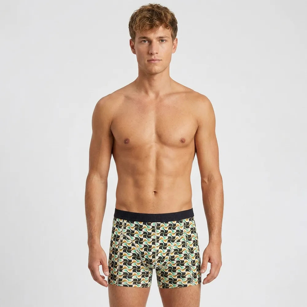 Secret Face Men's 5-Pack Luxury Printed Boxer Briefs - Stretch Cotton, Assorted Patterns