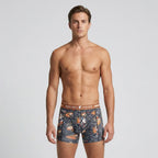 Secret Face Men's Trunks 5-Pack - Japan Samurai Print, Premium Stretch Cotton, Comfort Fit Boxers