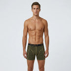Secret Face Men's Luxury Trunks - Dark Stripe Print, Premium Stretch Cotton, Comfort Fit