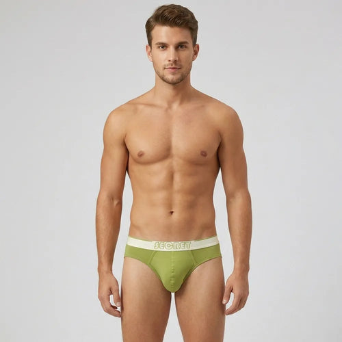 Secret Face Men's 5-Pack Color Block Briefs - Bold Contrast Colors, Stretch Cotton, Comfort Fit