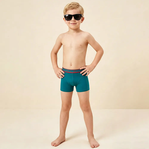 Secret Face Junior' 3-Pack Trunks - Comfortable Stretch Cotton, Assorted Colors, Kid Fit