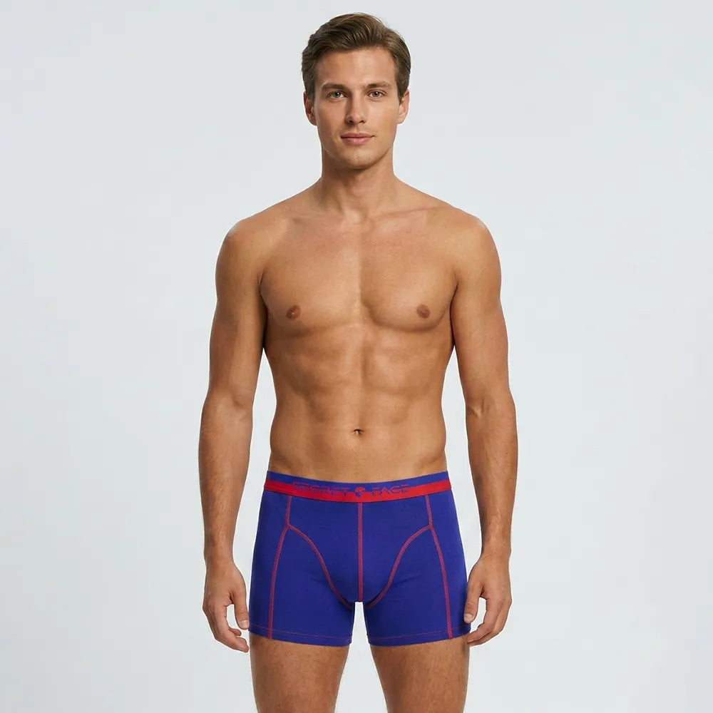 Secret Face Men's Stretch Cotton Boxer Briefs 5-Pack - Tight Fit, Flexible, Multi-Color & Floral Print