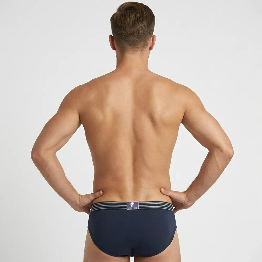 Secret Face Men's Premium Cotton Briefs 5-Pack - Classic Solids, Stretchy & Comfort Fit