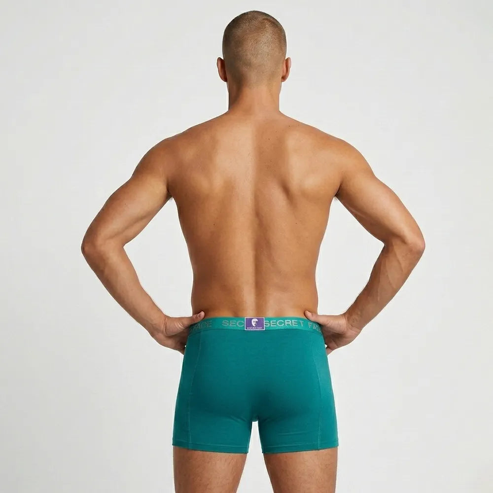 Secret Face Men's Stretch Cotton Boxer Briefs 5-Pack - Tight Fit, Flexible, Solid Colors