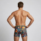Secret Face Men's Stretch Boxer Briefs - Luxury Comfort, Flexible Tight Fit, Durable Cotton Blend (Assorted Novelty & Solid Prints)