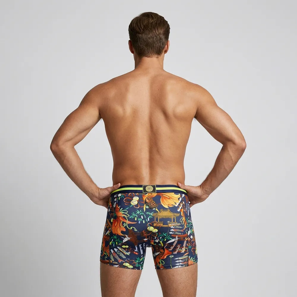 Secret Face Men's Stretch Boxer Briefs - Luxury Comfort, Flexible Tight Fit, Durable Cotton Blend (Assorted Novelty & Solid Prints)