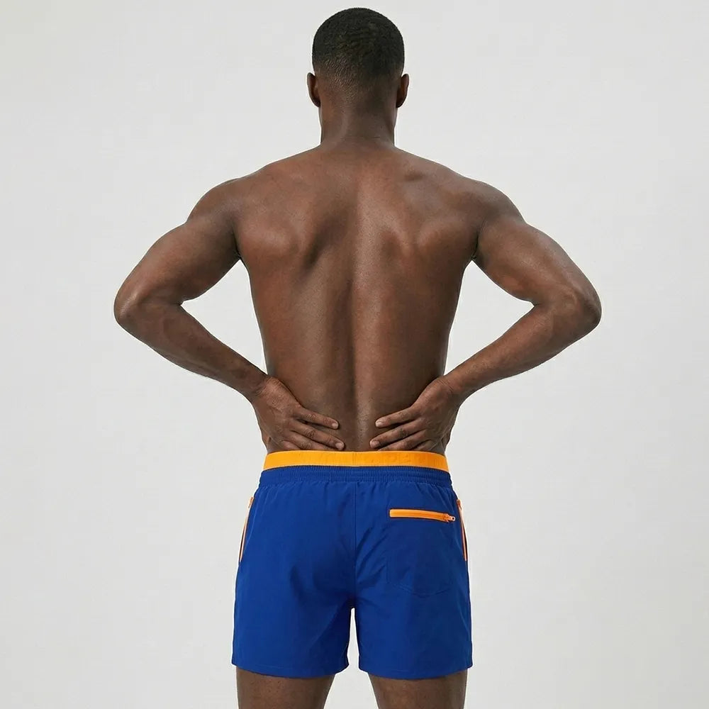 Secret Face Men's Quick Dry Beach Shorts - Elastic Waist Drawstring Swim Trunks