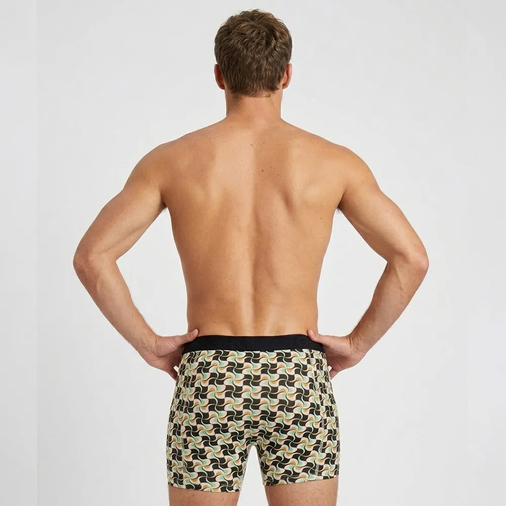 Secret Face Men's 5-Pack Luxury Printed Boxer Briefs - Stretch Cotton, Assorted Patterns
