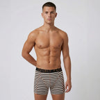 Secret Face Men's Luxury Trunks - Bold Stripe Print, Premium Stretch Cotton, Comfort Fit