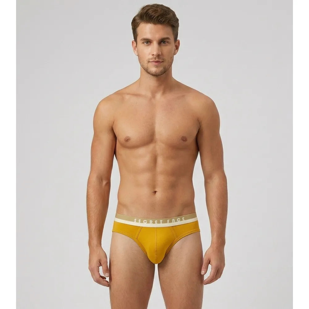 Secret Face Men's 5-Pack Color Block Briefs - Bold Contrast Colors, Stretch Cotton, Comfort Fit