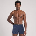 Secret Face Men's 3-Pack Woven Boxer Shorts - 100% Cotton, Loose Fit, Elastic Waistband, Assorted Plaid & Dot Patterns