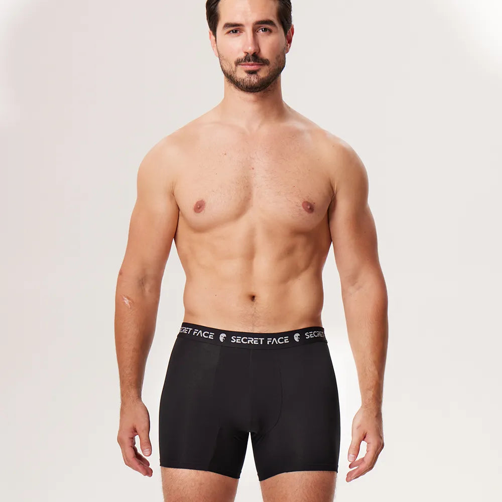 Secret Face Men's 5-Pack Ultra-Soft Boxer Briefs - Lightweight Stretch Cotton, Second Skin Feel, Assorted Colors