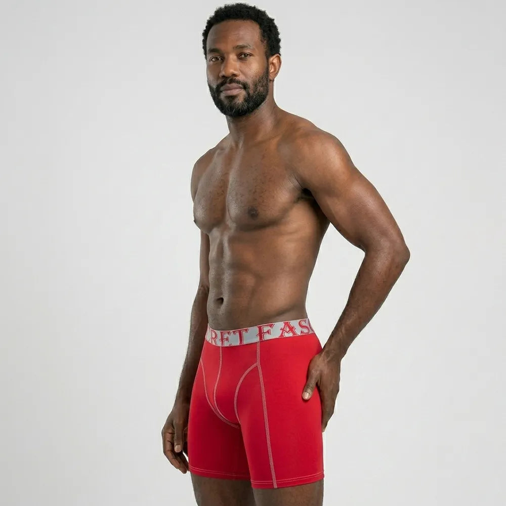 Secret Face Men's Anti-Chafe Trunks - Contour Panel Design, Stretchy & Non-Slip Waistband, Athletic Support Boxer Briefs