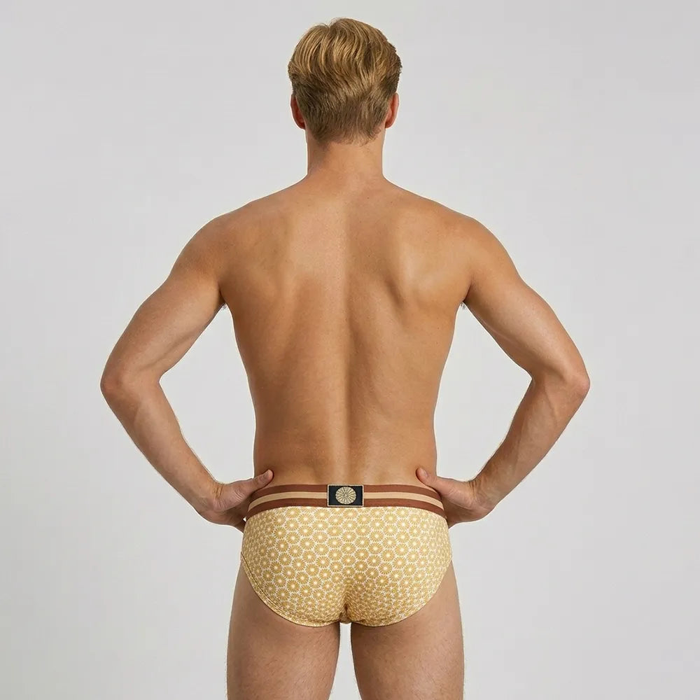 Secret Face Men's 5-Pack Japanese Style Print Briefs - Premium Stretch Cotton, Luxury Fit