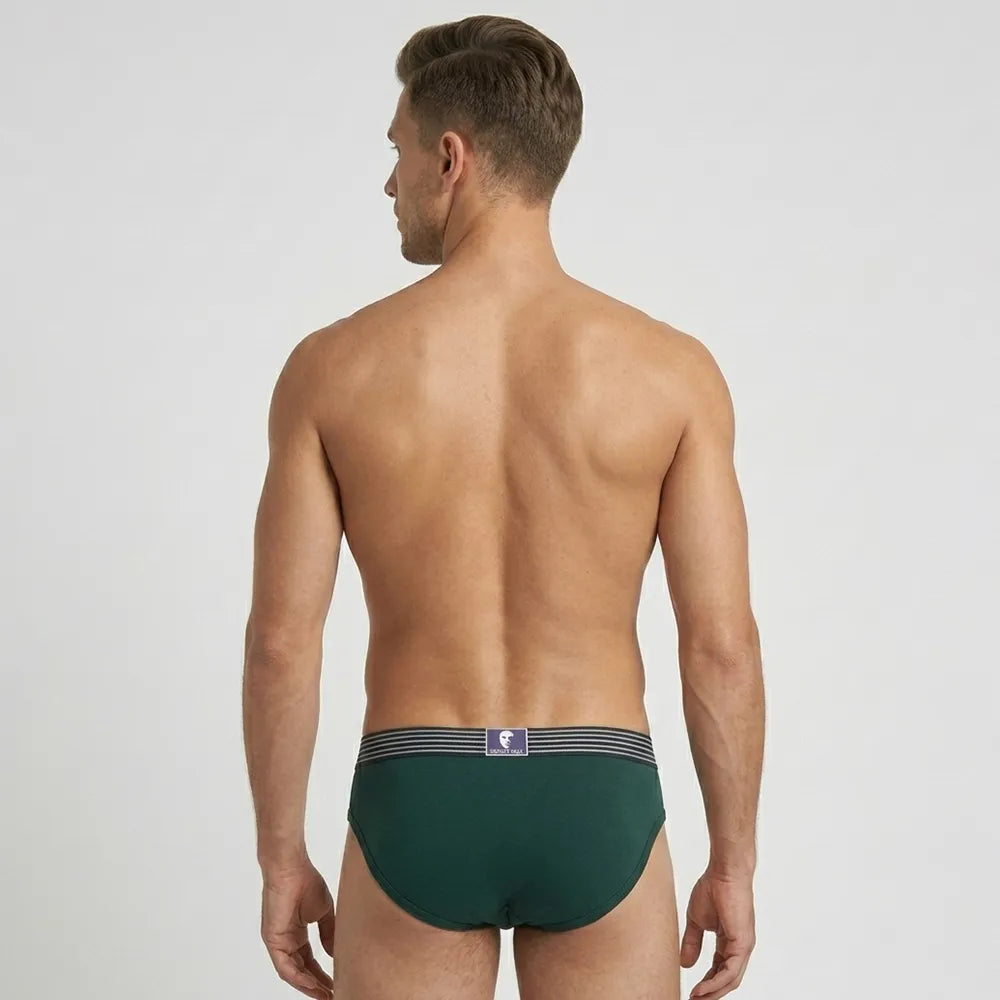 Secret Face Men's Premium Cotton Briefs 5-Pack - Classic Solids, Stretchy & Comfort Fit