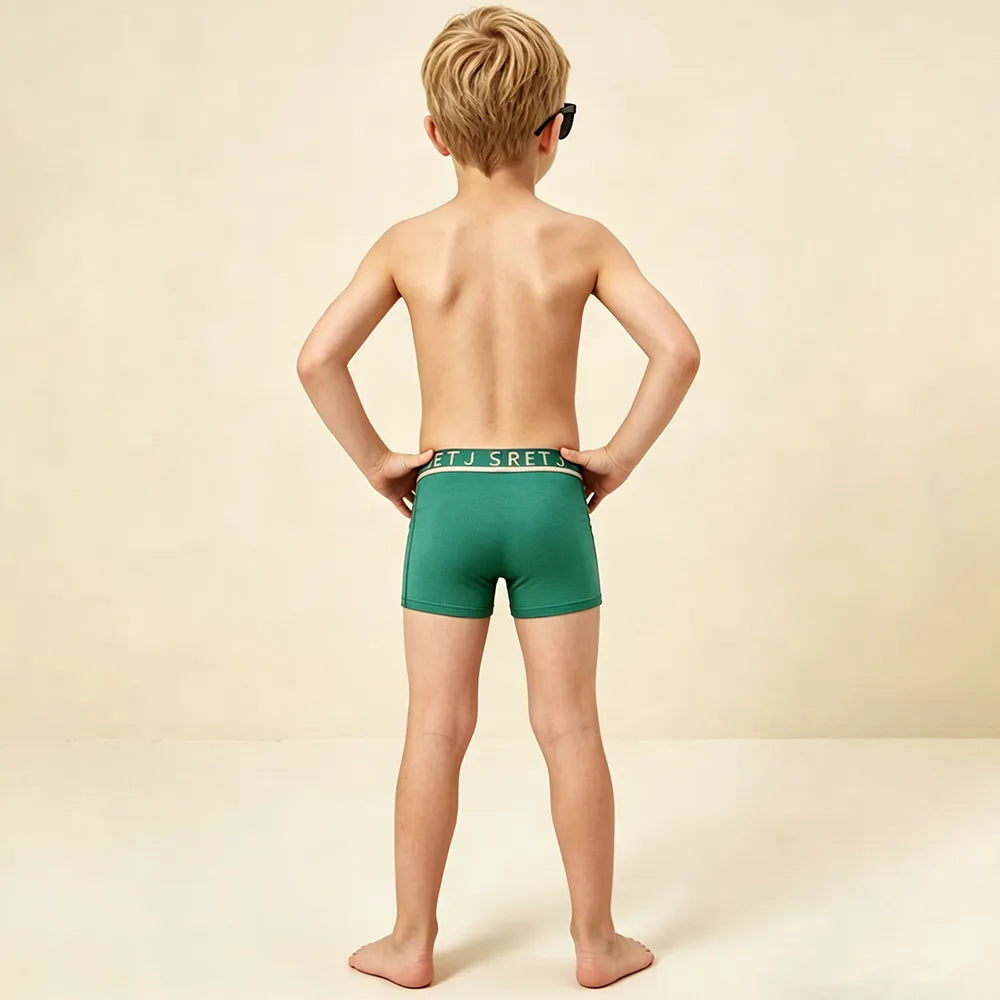 Secret Face Junior' 3-Pack Trunks - Comfortable Stretch Cotton, Assorted Colors, Kid Fit