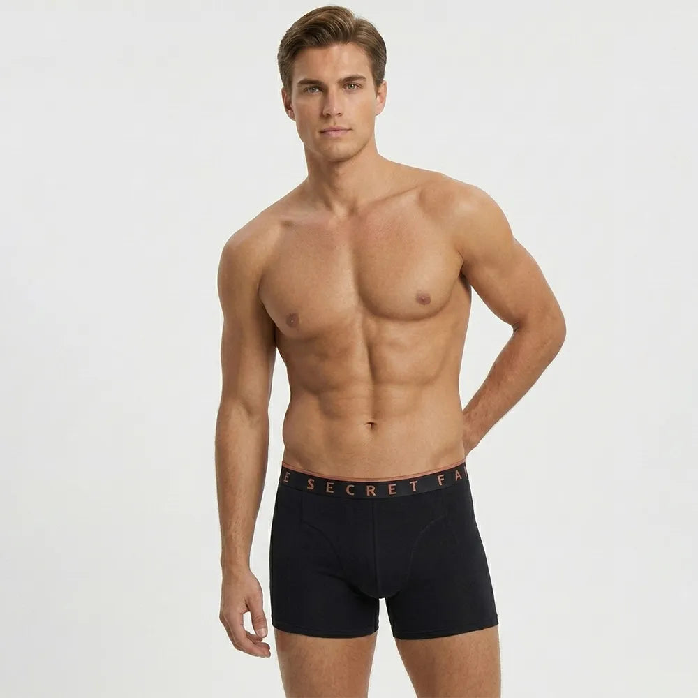 Secret Face Men's 5-Pack Bamboo Trunks - Solid Colors, Soft & Breathable, Comfort Fit Boxer Briefs