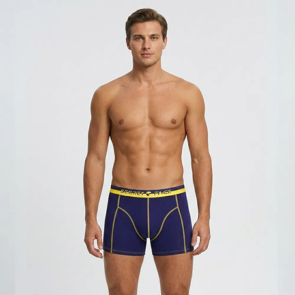 Secret Face Men's Stretch Cotton Boxer Briefs 5-Pack - Tight Fit, Flexible, Multi-Color & Floral Print