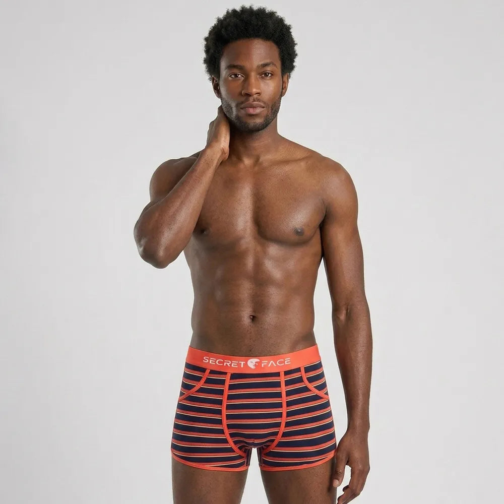 Secret Face Men's Vintage 60s Vintage Trunks - 5-Pack Boxed Set, Stretch Cotton Retro Underwear