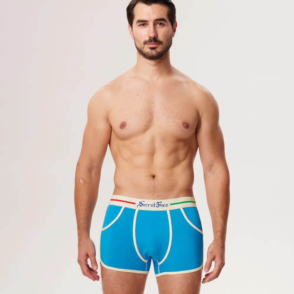 Secret Face Men's 5-Pack Vintage Boxer Briefs - Retro 60s Style, Stretch Cotton, Assorted Colors