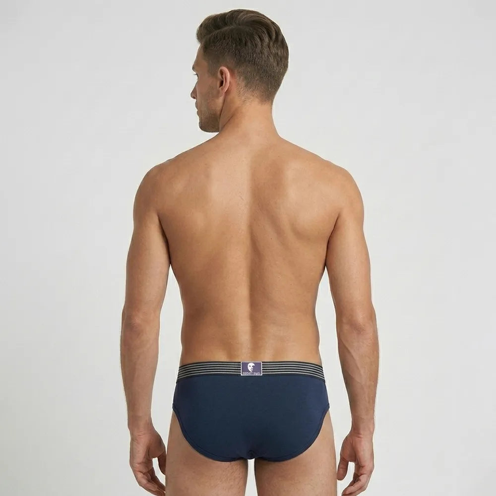 Secret Face Men's Premium Cotton Briefs 5-Pack - Classic Solids, Stretchy & Comfort Fit