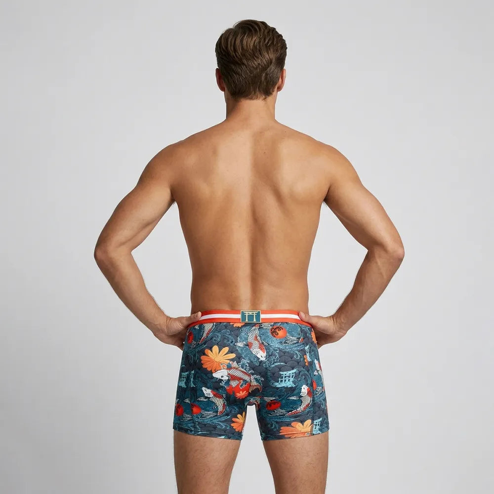 Secret Face Men's Stretch Boxer Briefs - Luxury Comfort, Flexible Tight Fit, Durable Cotton Blend (Assorted Novelty & Solid Prints)