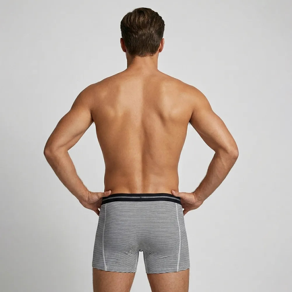 Secret Face Men's Boxer Briefs 5-Pack - Assorted Stripes & Solids, Soft Stretch Cotton, Comfort Fit