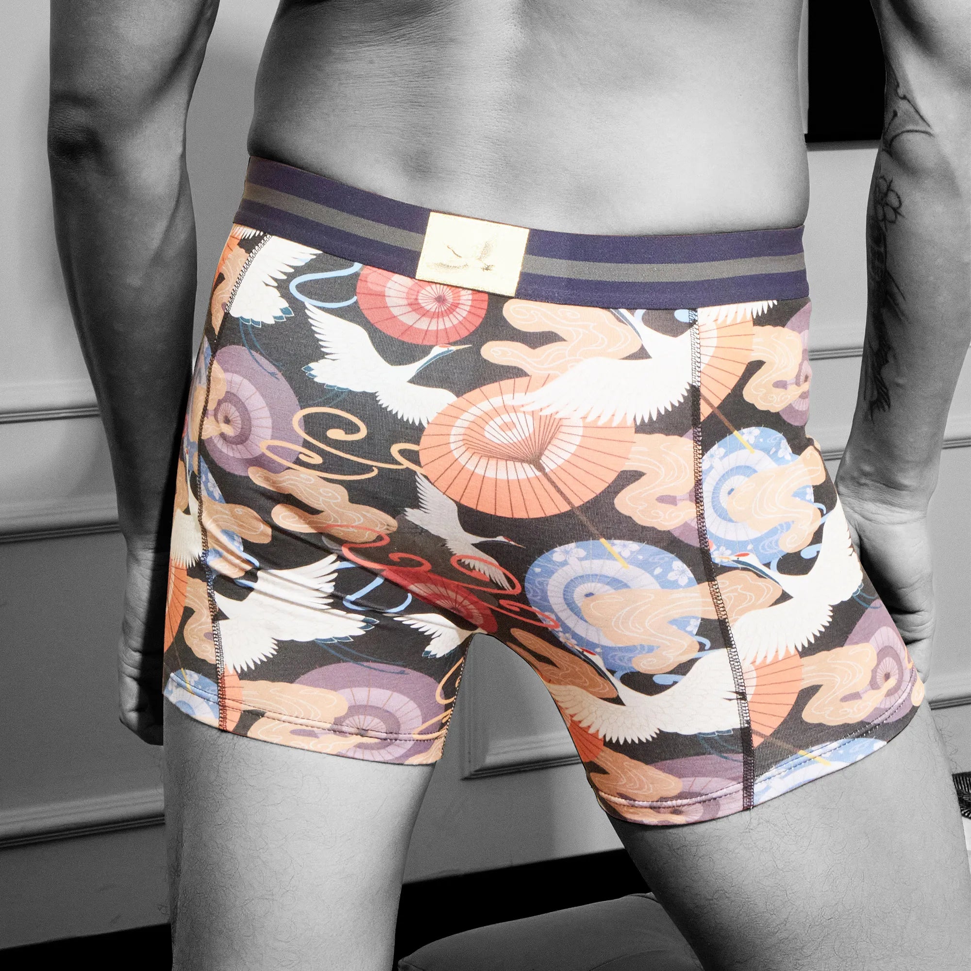 Secret Face Men's Stretch Boxer Briefs - Luxury Comfort, Flexible Tight Fit, Durable Cotton Blend (Assorted Novelty & Solid Prints)